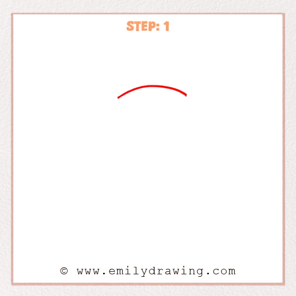 how to draw a bubble letter c - The first stroke of a bubble letter C—one thick, curved top arc drawn near the upper center of the page.